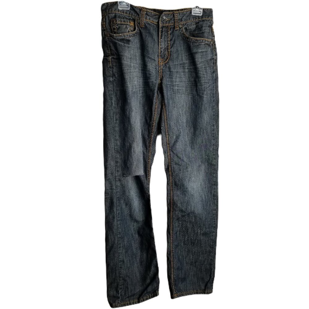 Helix Instinct Is A Virtue Distressed Jeans Size 30x32 Straight Leg Y2K Grunge